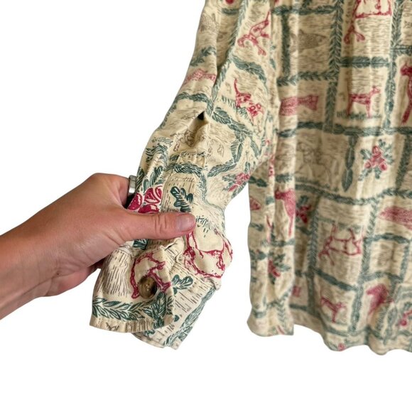 PACIFIC COVE RETRO FISH ELK CREAM RED WESTERN BUTTON UP SHIRT SIZE XXL - Picture 6 of 8